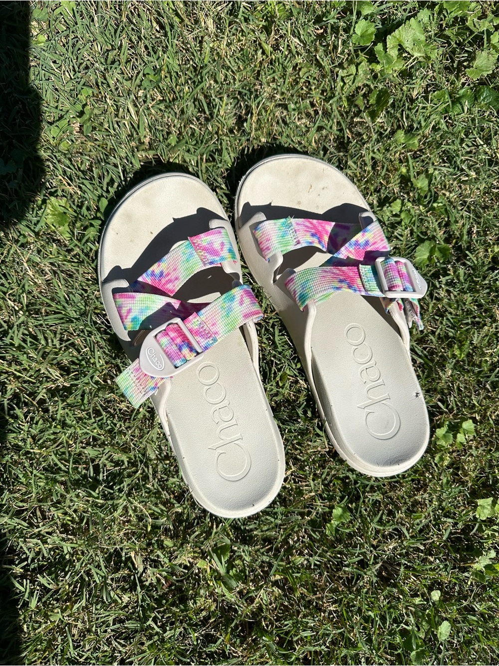Chaco tie dye slides